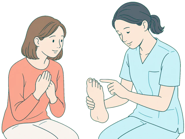 巻き爪についてスタッフへ相談するイメージ